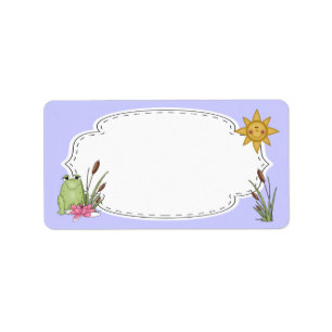 Etiqueta de rana y cola