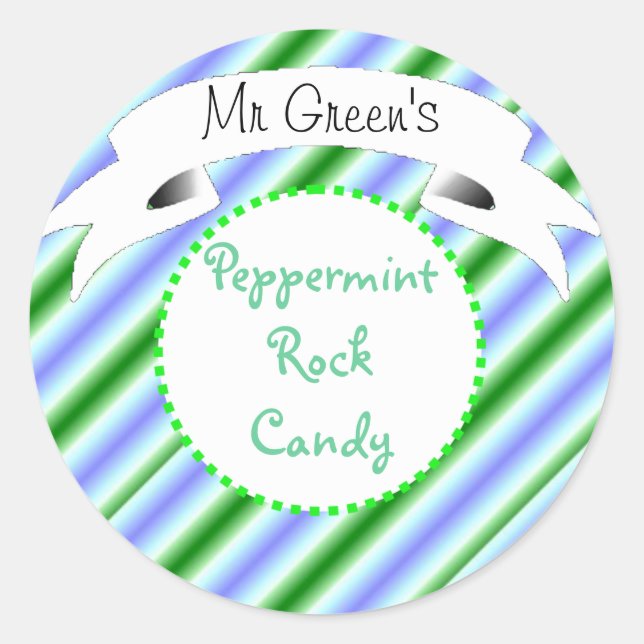 Etiqueta de rayas de caramelo de pepino (Anverso)