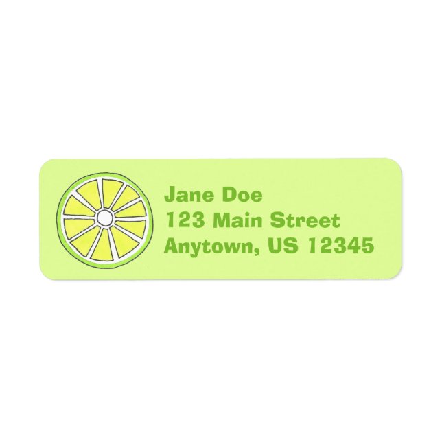 Etiqueta de rebanadas de lima de cítricos verdes (Frente)