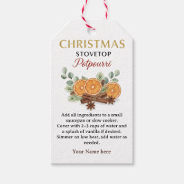 Etiqueta de receta de potpourrí de Navidad para la