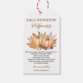 Etiqueta de receta de potpourrí de otoño para la e