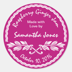 Etiqueta de recubrimiento de jamón rosa y blanco c