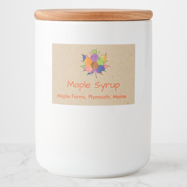 Etiqueta de recubrimiento de jarabe de arce (Anverso)