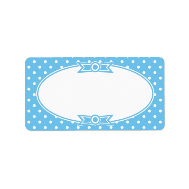 Etiqueta de recubrimiento de puntos azules y blanc (Frente)