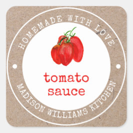 Etiqueta de recubrimiento de salsa de tomate caser