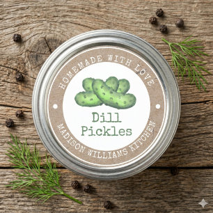 Etiqueta de recubrimiento Dill Pickle   Casero con