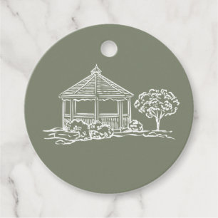 Etiqueta de recuerdo de boda inicial de Gazebo