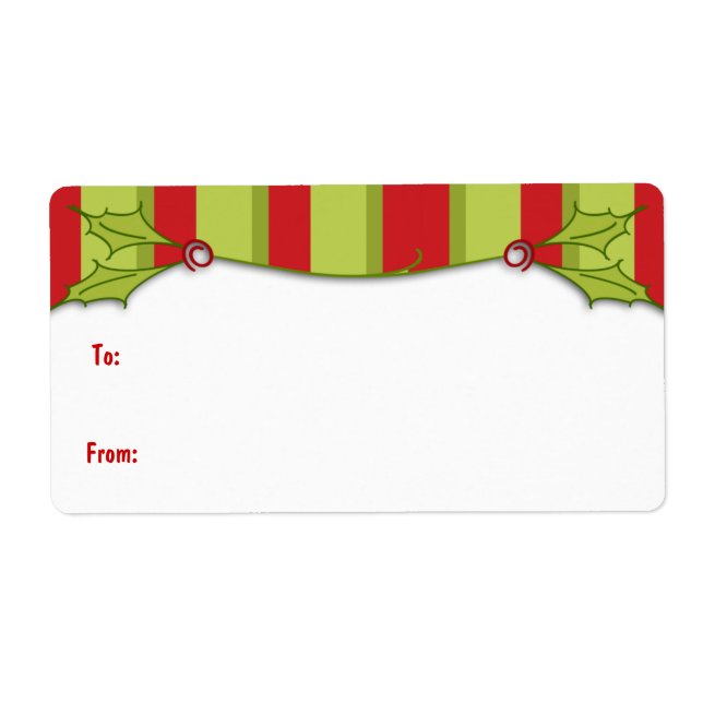 Etiqueta de regalo a rayas huecas (Frente)
