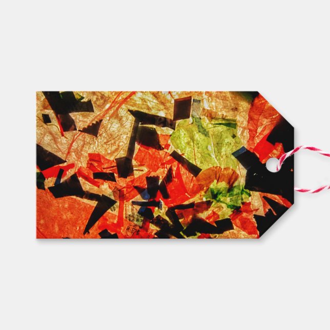 Etiqueta de regalo abstracto del naranja,regalo fe (Frente (Horizontal))