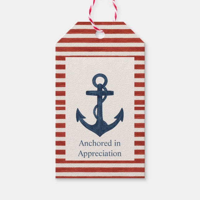 Etiqueta de regalo "Anchored in Apreciation" (Ancl (Anverso)