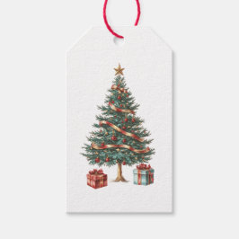ETIQUETA DE REGALO ÁRBOL DE NAVIDAD ANTIGUO