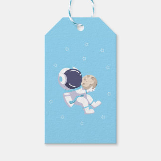 Etiqueta de regalo - Astronauta azul claro