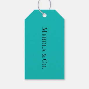 Etiqueta de regalo azul Aqua