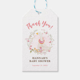 Etiqueta de regalo Baby Shower de ganso rosado par