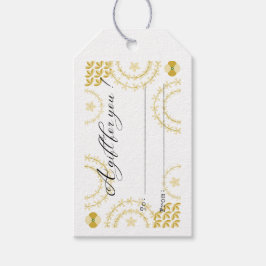 etiqueta de regalo blanca y dorada para usted