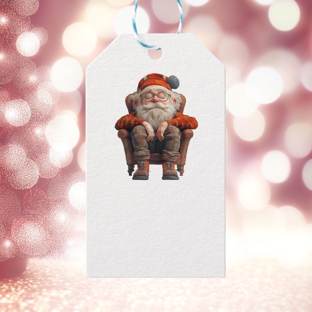 Etiqueta de regalo blanco de Santa 2 roja (Subido por el creador)