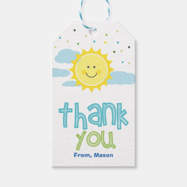 Etiqueta de regalo Blue Sunshine (Anverso)