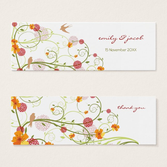Etiqueta de regalo Boda amarilla Hibiscus Swirls & (Anverso y reverso)