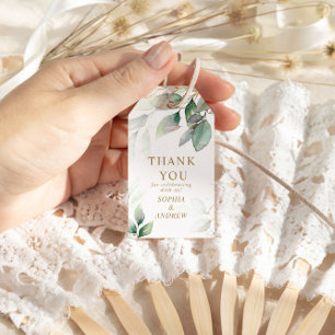 Etiqueta de regalo Boda de ecología y eucalipto de