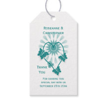 Etiqueta de regalo boda Mariposas Verde azuladas C