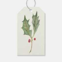 Etiqueta de regalo botánico rústico de muérdago de