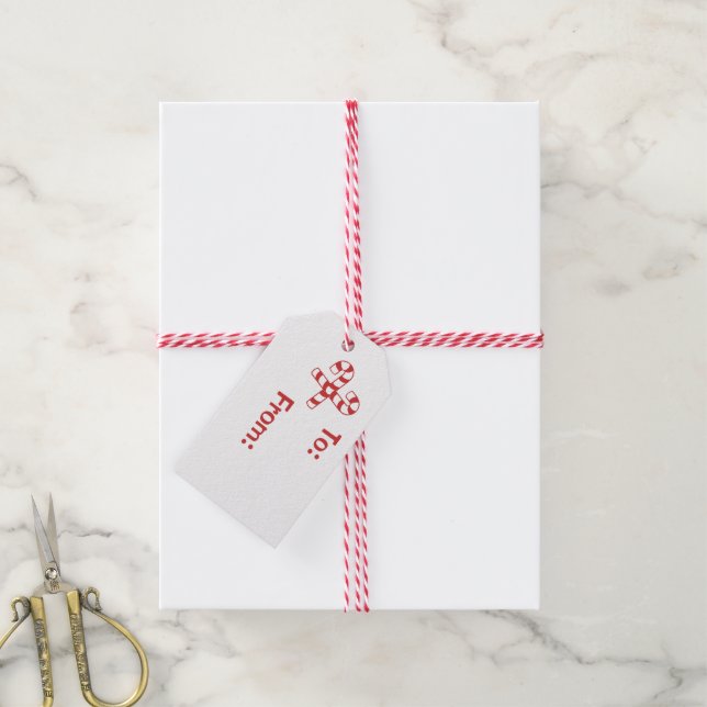 Etiqueta de regalo - Cañones Red Candy (Con cuerda)