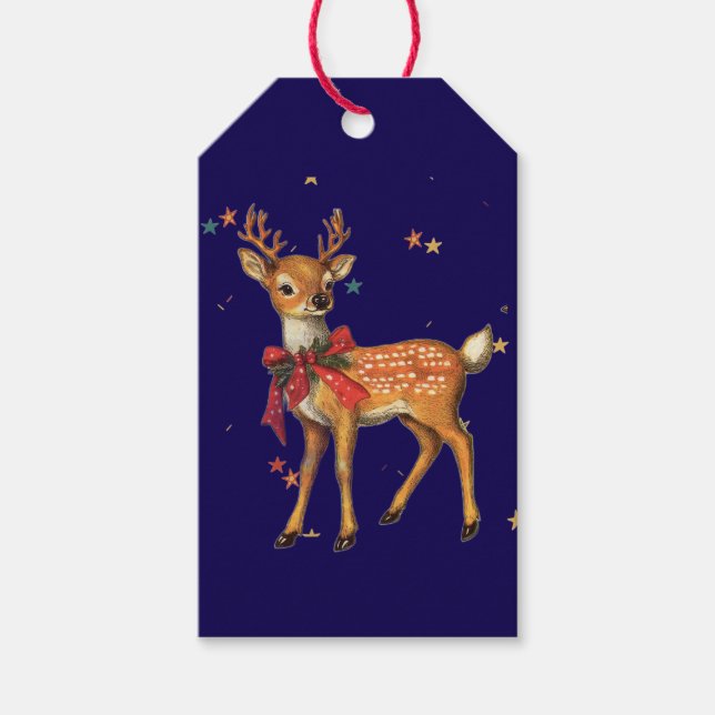 ETIQUETA DE REGALO CIERVO DE NAVIDAD (Anverso)