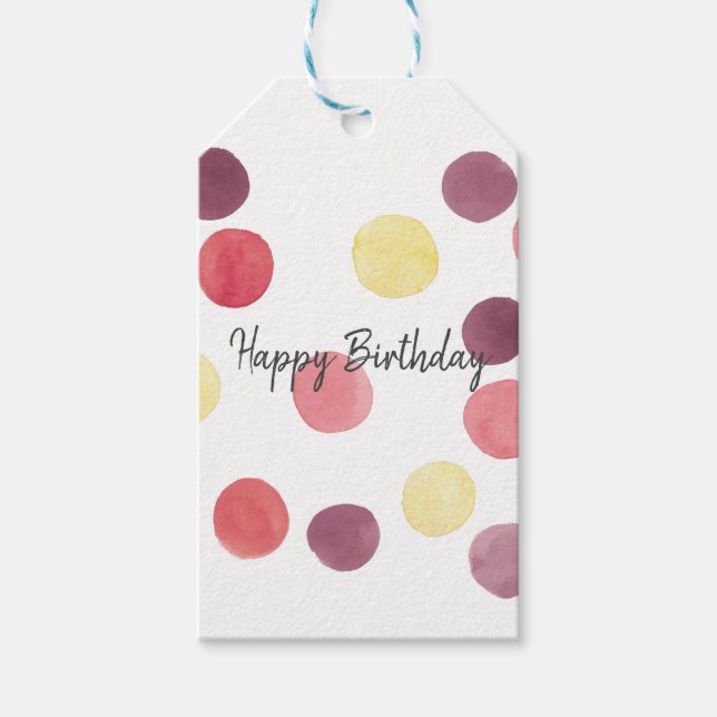 Etiqueta de regalo circular de acuarela bonita per (Anverso)