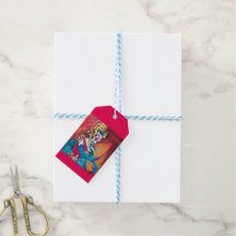 Etiqueta de regalo con bailarina tailandesa