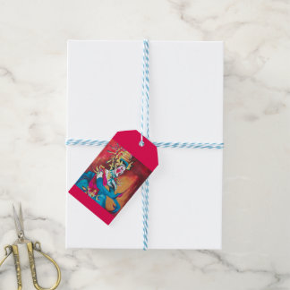 Etiqueta de regalo con bailarina tailandesa