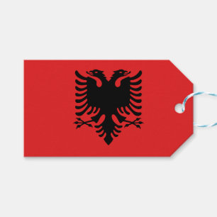 Etiqueta de regalo con bandera de Albania