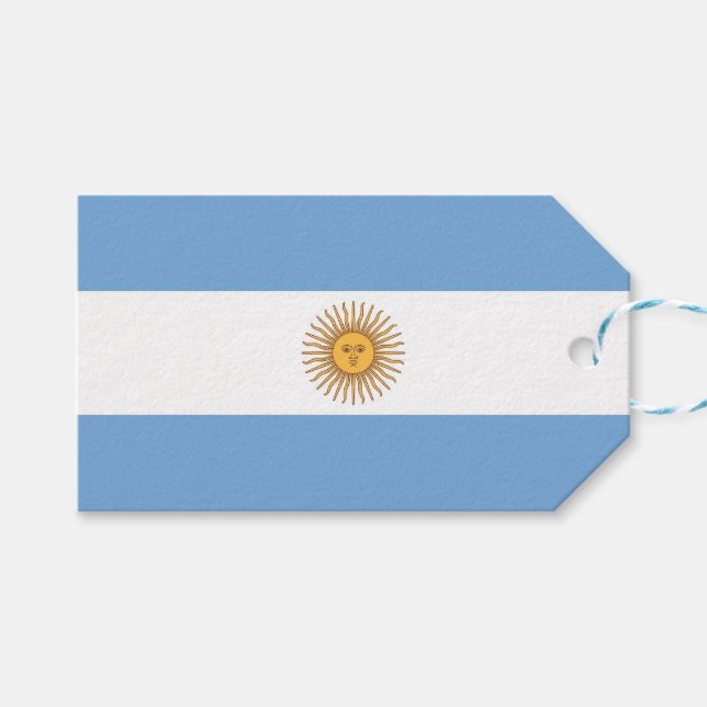 Etiqueta de regalo con bandera de Argentina (Frente (Horizontal))
