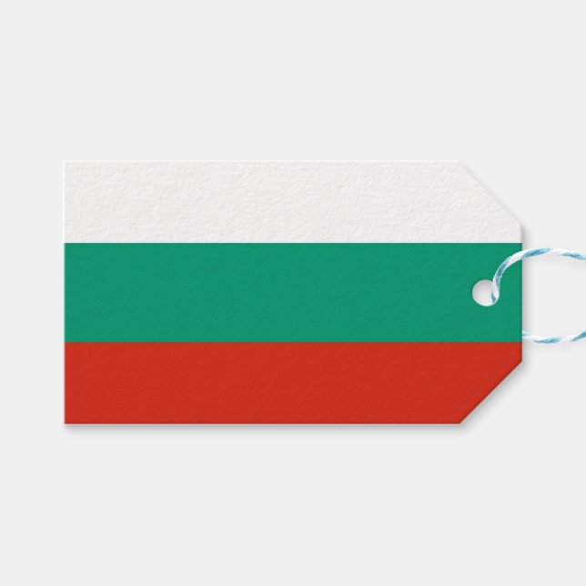 Etiqueta de regalo con bandera de Bulgaria (Frente (Horizontal))