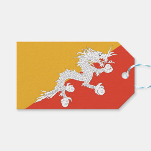 Etiqueta de regalo con bandera de Bután