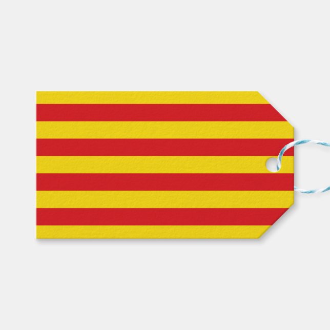 Etiqueta de regalo con bandera de Cataluña, España (Frente (Horizontal))