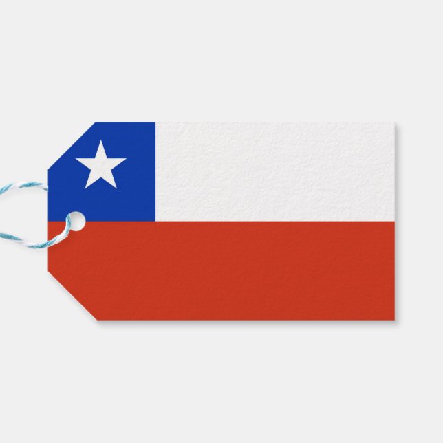 Etiqueta de regalo con bandera de Chile (Reverso Horizontal)