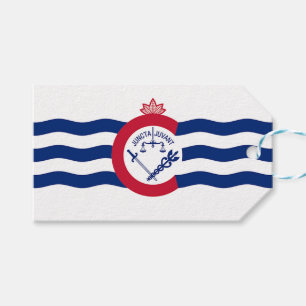 Etiqueta de regalo con bandera de Cincinnati City,