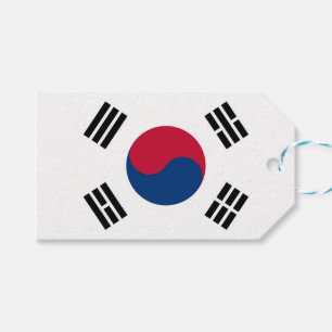 Etiqueta de regalo con bandera de Corea del Sur