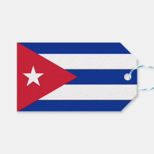 Etiqueta de regalo con bandera de Cuba