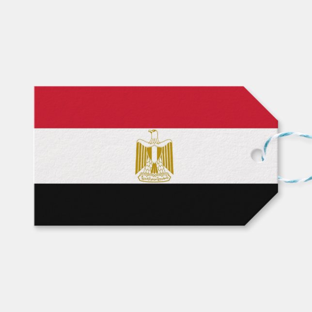 Etiqueta de regalo con bandera de Egipto (Frente (Horizontal))