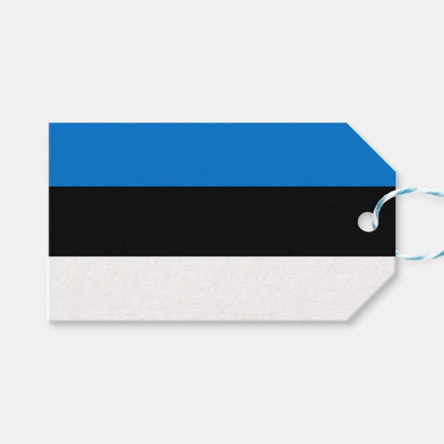 Etiqueta de regalo con bandera de Estonia (Frente (Horizontal))