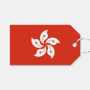 Etiqueta de regalo con bandera de Hong Kong