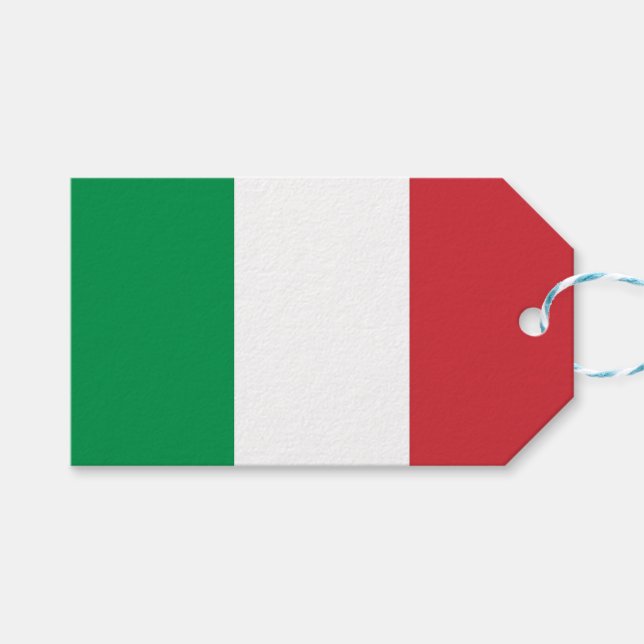 Etiqueta de regalo con bandera de Italia (Frente (Horizontal))