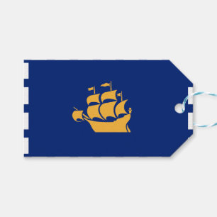 Etiqueta de regalo con bandera de la ciudad de Que