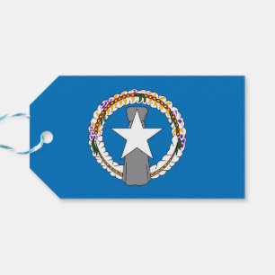 Etiqueta de regalo con bandera de las Islas Marian