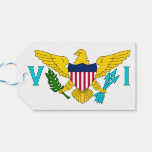 Etiqueta de regalo con bandera de las Islas Vírgen