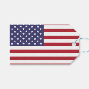 Etiqueta de regalo con bandera de los Estados Unid