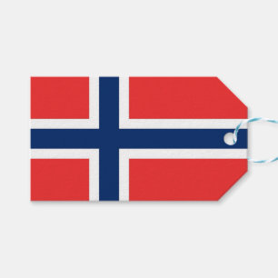 Etiqueta de regalo con bandera de Noruega