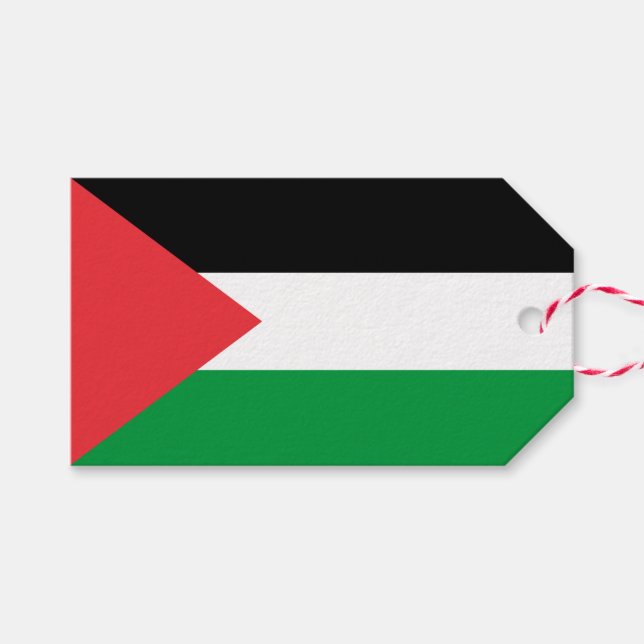 Etiqueta de regalo con bandera de Palestina (Frente (Horizontal))