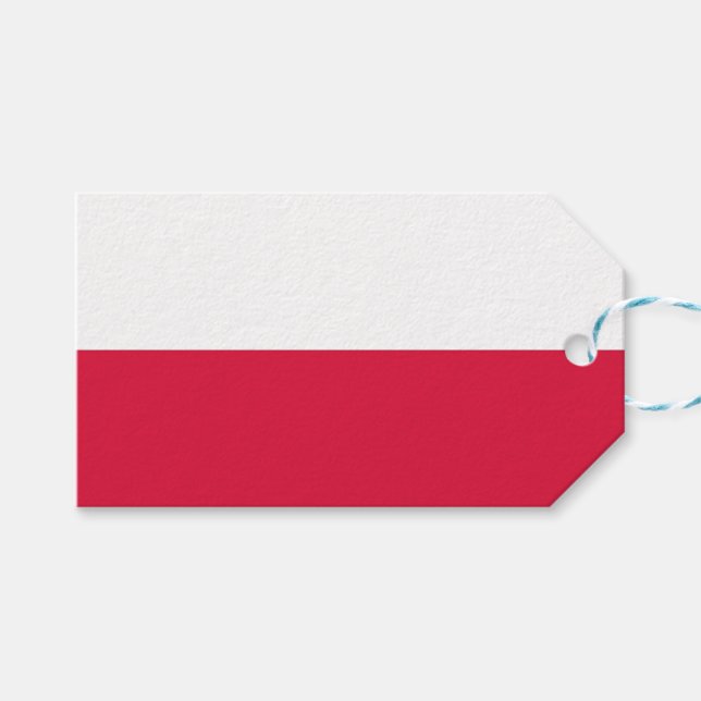 Etiqueta de regalo con bandera de Polonia (Frente (Horizontal))